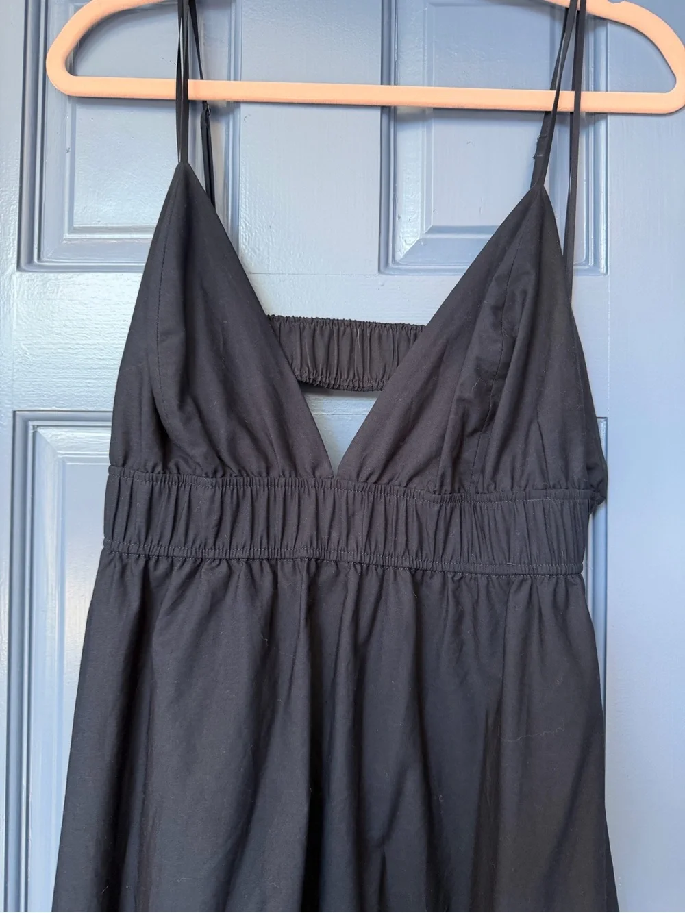 Aritzia Babaton Encourage Poplin Maxi Dress Navy Blue Size L - Picture 3 of 8